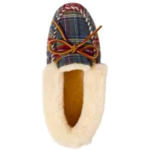 LL BEAN s6.5-7 gorgeous grey plaid slippers-look new-Barely worn-shearling lined - Picture 3 of 7